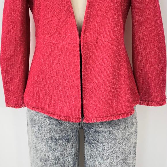 St. John Refined Knit Blazer Jacket in Poppy Size 6 NWT - Picture 6 of 12
